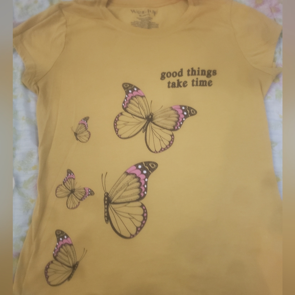 Yellow butterfly top